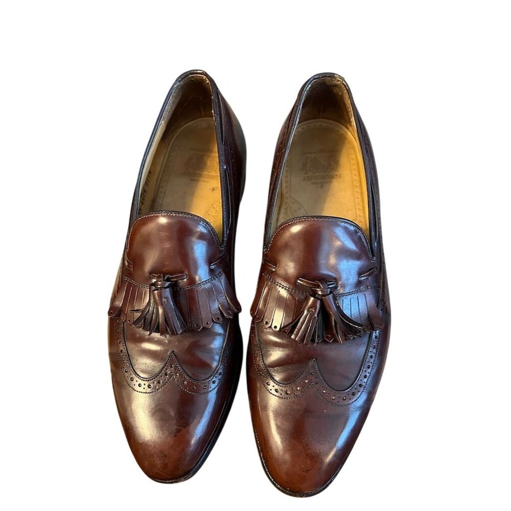 Johnston & Murphy Men's Tassel Wingtip Loafers Red/Brown Oxford Dress Sz 11